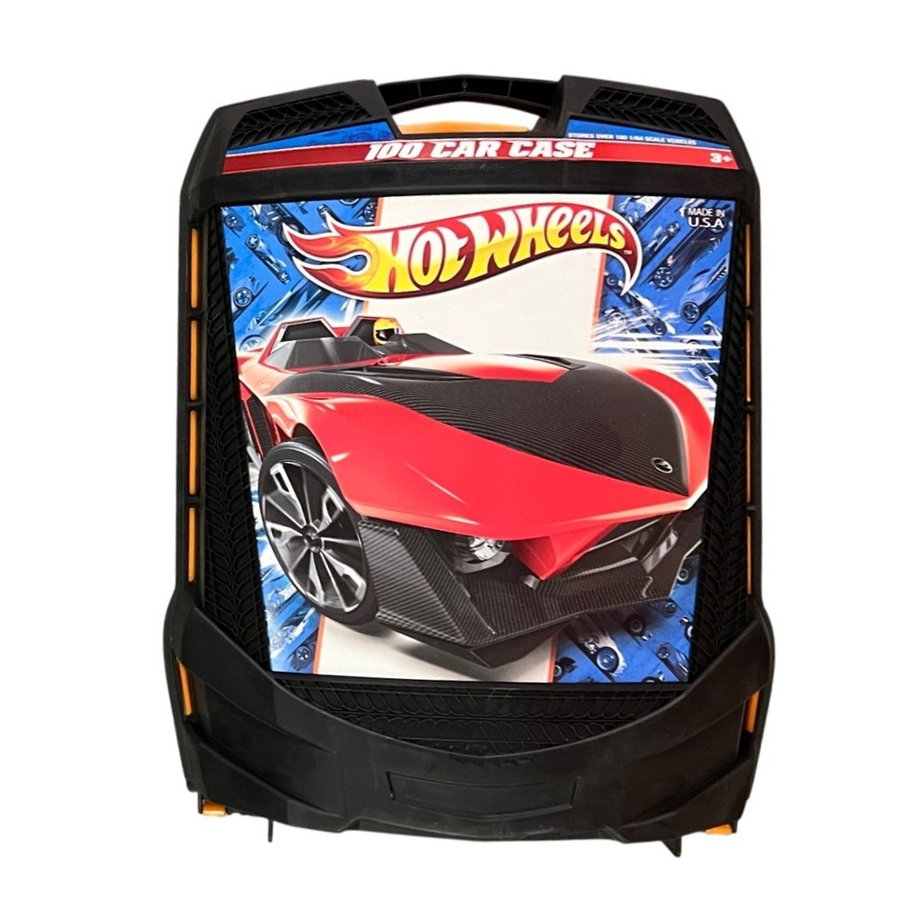 Hot Wheels 100 Car Case Rolling Storage Tara Toy Corp Black Orange 20135
